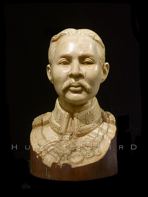 Mammoth Ivory bust of King Chulalongkorn of Siam Rama V