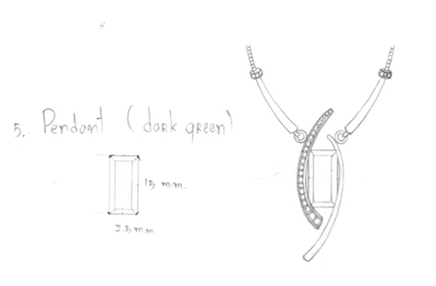 jewelry design in Thailand: Chrome Tourmaline pendant